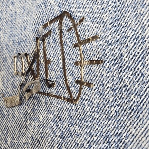 Wild Fable Jeans Womens 8/29r Blue Highest Rise Wide Leg Ankle Graphic Denim - Picture 8 of 14